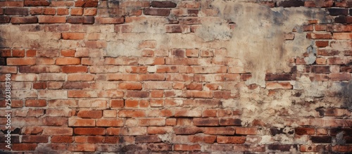 Vintage brick walls with no plaster for texture and background.