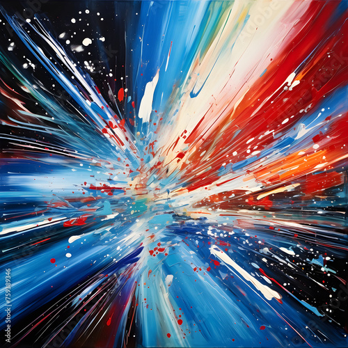 Streaking Lights and Splashes of Color: A Vivid Portrayal of Dynamism and Unstoppable Movement