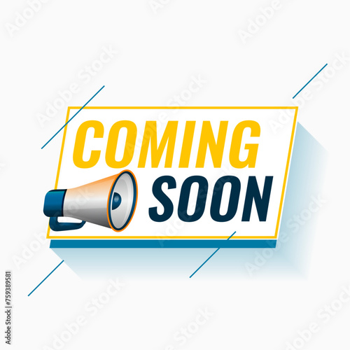 coming soon web page template with megaphone design