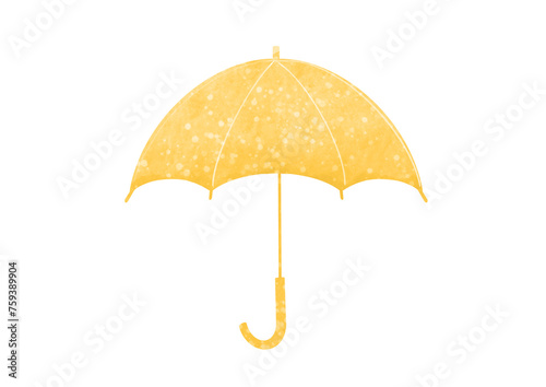 黄色い傘の水彩イラスト素材