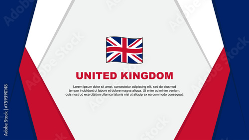United Kingdom Flag Abstract Background Design Template. United Kingdom Independence Day Banner Cartoon Vector Illustration. United Kingdom Background