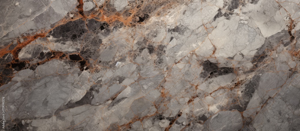 Gray marble granite with dark spots background - texture.