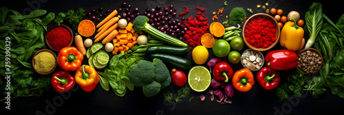 High Angle Shot of Mixed Fresh and Processed Food Ingredients in Artful Arrangement © Floyd