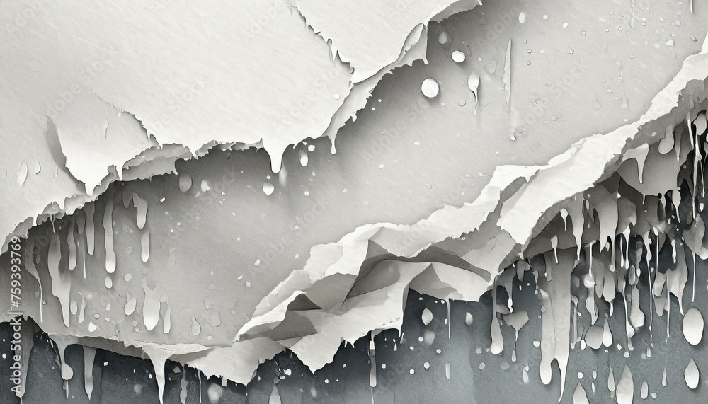 Illustration of torn and wet white paper texture.
 - obrazy, fototapety, plakaty 