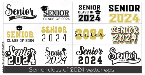 senior class of 2024 Graduation Quote Retro Typography