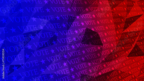 Political vote text abstract background creative display of typography and design in presidential election campaign theme