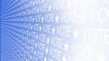 Vote word on blue background creative design for presidential election voting infographic banner