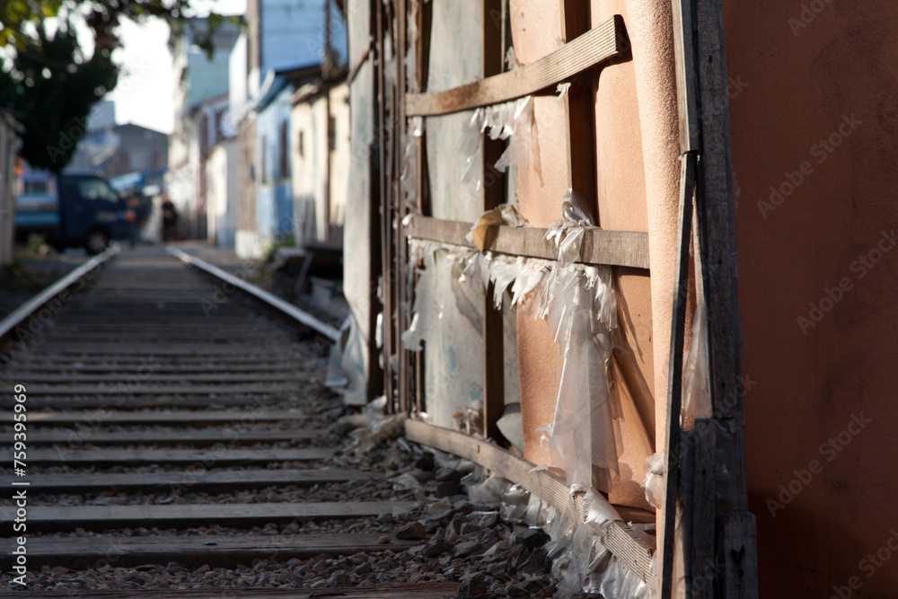 the abandoned railway in the town