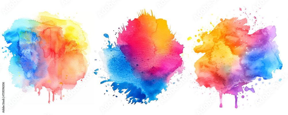 artistic colorful paint splash texture in pack