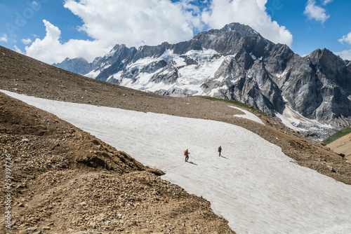 Trekking across the Lomvilad Pass from Zanskar to the Warwan Valley, Pir Panjal Range, Kashmir, India