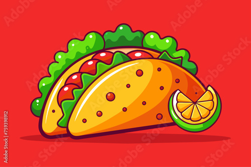 Tacos food background displays an assortment of colorful and appetizing ingredients