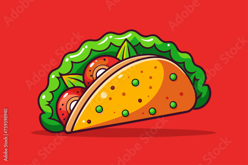 Tacos food background displays an assortment of colorful and appetizing ingredients