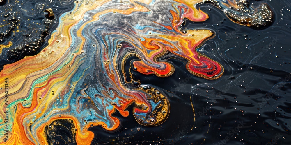 oil spill on water surface