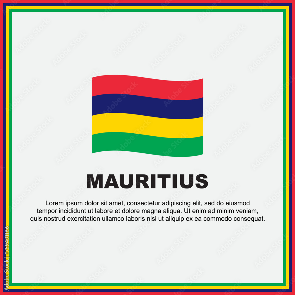 Obraz premium Mauritius Flag Background Design Template. Mauritius Independence Day Banner Social Media Post. Mauritius Banner