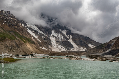 Iceberg glacial lake below the Lomvilad Pass, Warwan Valley, Pir Panjal Range, Kashmir, India © raquelm.