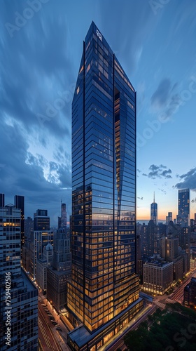 view city dusk skyscraper foreground glass metal onyx trump tower luxury lifestyle iso wide foot wingspan shows large cedar refined modeled photo