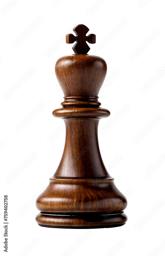 3d render of close-up of a dark brown chess king piece on white background 3d render of close-up of a dark brown chess king piece on white background