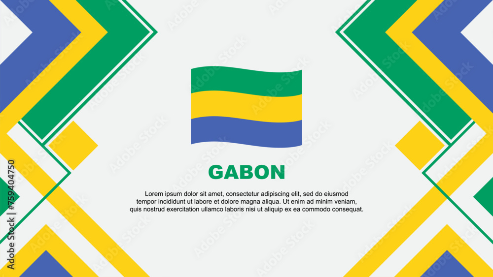 Fototapeta premium Gabon Flag Abstract Background Design Template. Gabon Independence Day Banner Wallpaper Vector Illustration. Gabon Banner