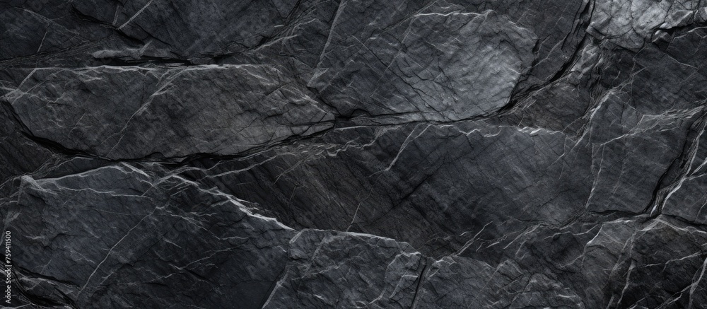 Fototapeta premium Black granite stone texture for seamless tiling. High quality image.