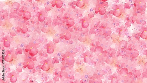 pink flower watercolor pattern background