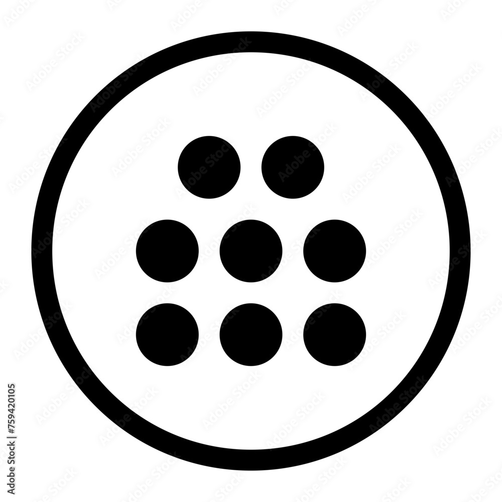 icon eight dots in the circle high quality black style pixel perfect