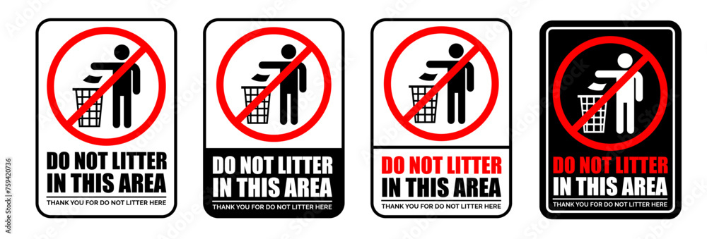 Do not litter, keep it clean, prohibition sign. Please do not throw rubbish. Vector illustration. Do not litter, keep it clean, prohibition sign. Please do not throw rubbish. Vector illustration.