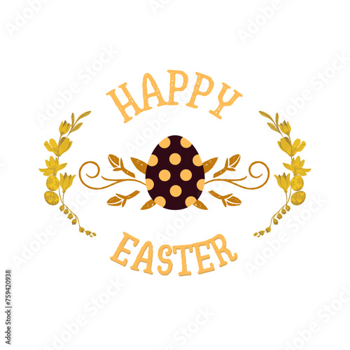 Happy Easter icon art with typography. Springtime Revelry: Easter Festivities Unleashed