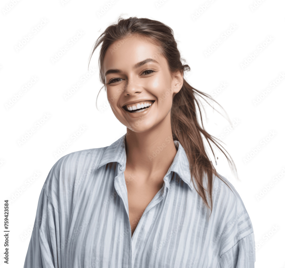portrait of a smiling woman wearing grey shirt isolated on transparent background portrait of a smiling woman wearing grey shirt isolated on transparent background