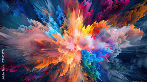 Paint Explosion series. Abstract design made of colorful fractal paint burst and lights on the subject of creativity, imagination, spirituality and art.
