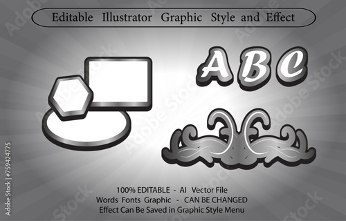 Editable Illustrator Graphic Styles and Graphic Effects photo