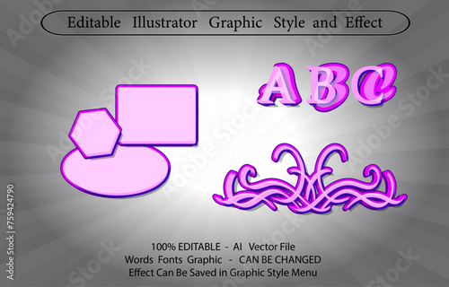 Editable Illustrator Graphic Styles and Graphic Effects photo