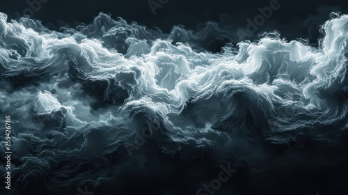 dramatic background illustration of dark and wavy cloudy sky. Generative AI 