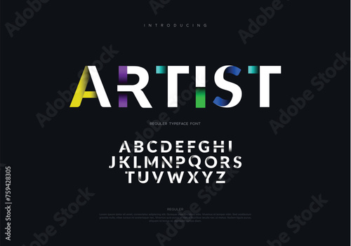 Artist, White shadow effect font with letters and numbers logo design 