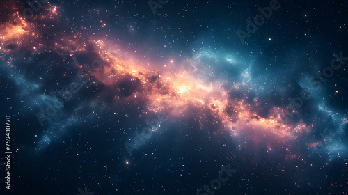 Nebula in deep space with stars 
