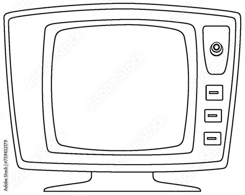 Simple line art of a vintage television set.