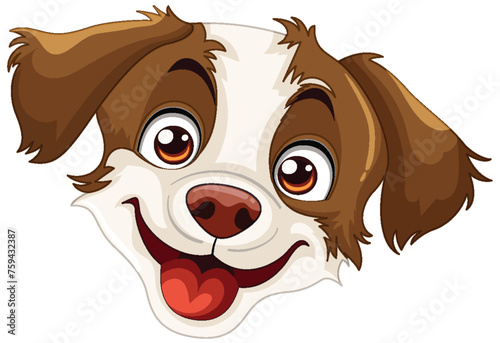 Vector illustration of a happy, smiling dog face.