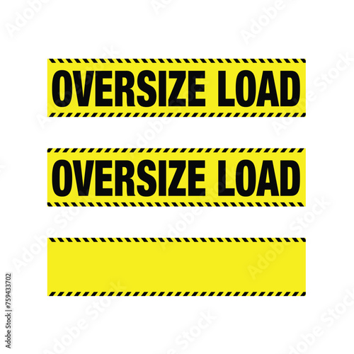 Oversize load banner sign for trucks vector art illustration isolated