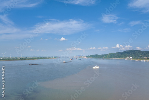 the confluence of Poyang lake and the Yangtze river photo