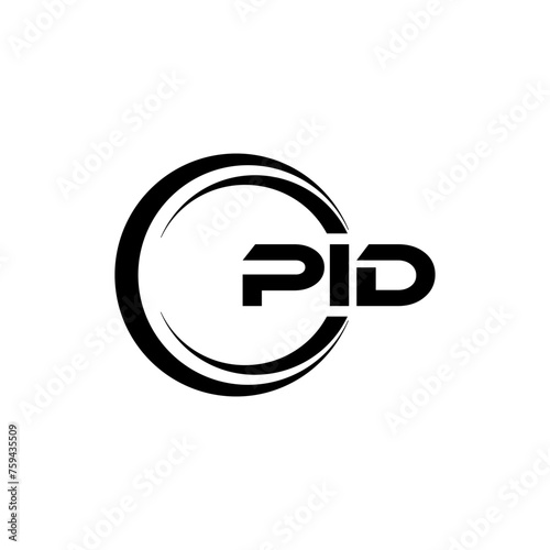 PID letter logo design with white background in illustrator, cube logo, vector logo, modern alphabet font overlap style. calligraphy designs for logo, Poster, Invitation, etc. photo