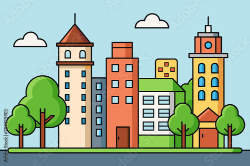 vintages city background is tree