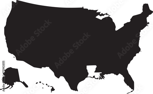 USA Map Black Vector Design.eps photo