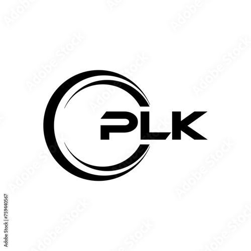 PLK letter logo design with white background in illustrator, cube logo, vector logo, modern alphabet font overlap style. calligraphy designs for logo, Poster, Invitation, etc.