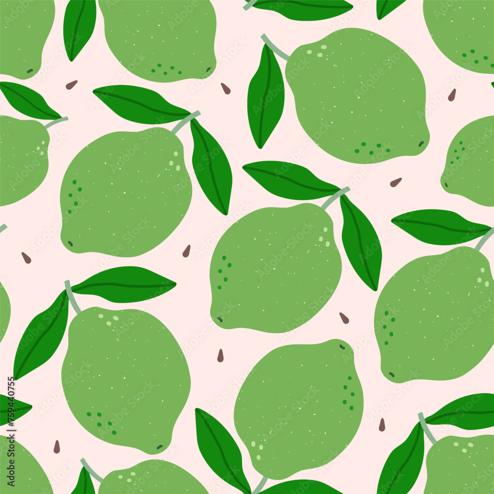 Seamless pattern with lime and leafs Seamless pattern with lime and leafs