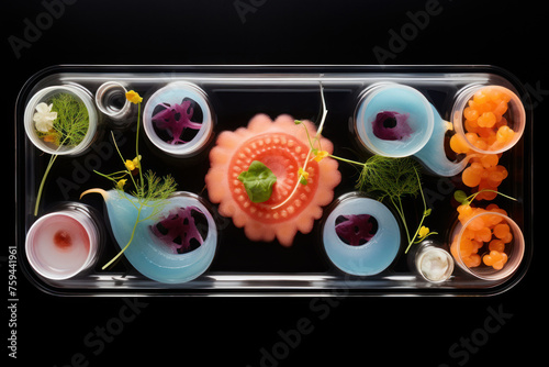 A dish of high molecular cuisine. photo