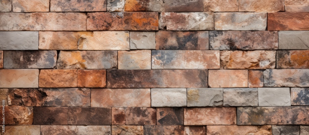 Fototapeta premium Weathered masonry creating an abstract architectural pattern