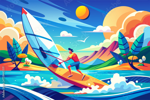 windsurfing sport background is