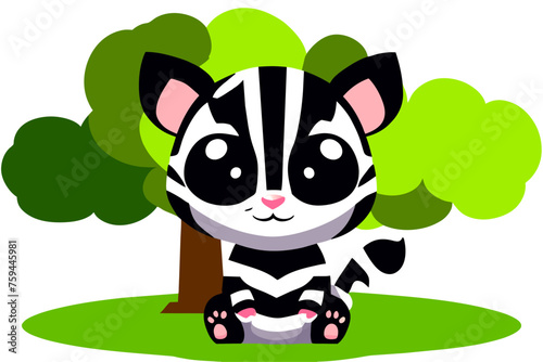 zebra cute background is tree