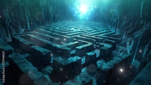 subterranean labyrinth mystery interdimensional seamless looping overlay 4k virtual video animation background photo