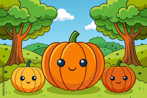 A tree with numerous pumpkin fruits hanging from its branches.