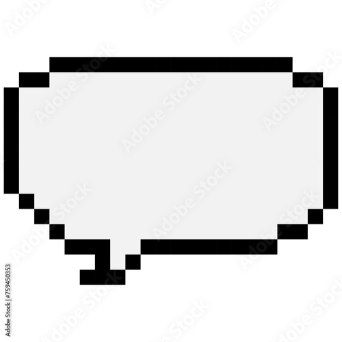 white speech bubble  pixel 8 bit
